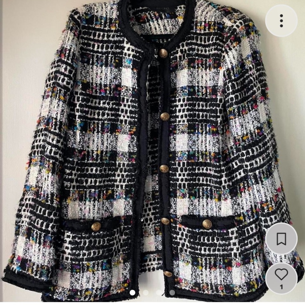 Vintage Tweed Chanel Style Blazer Jacket